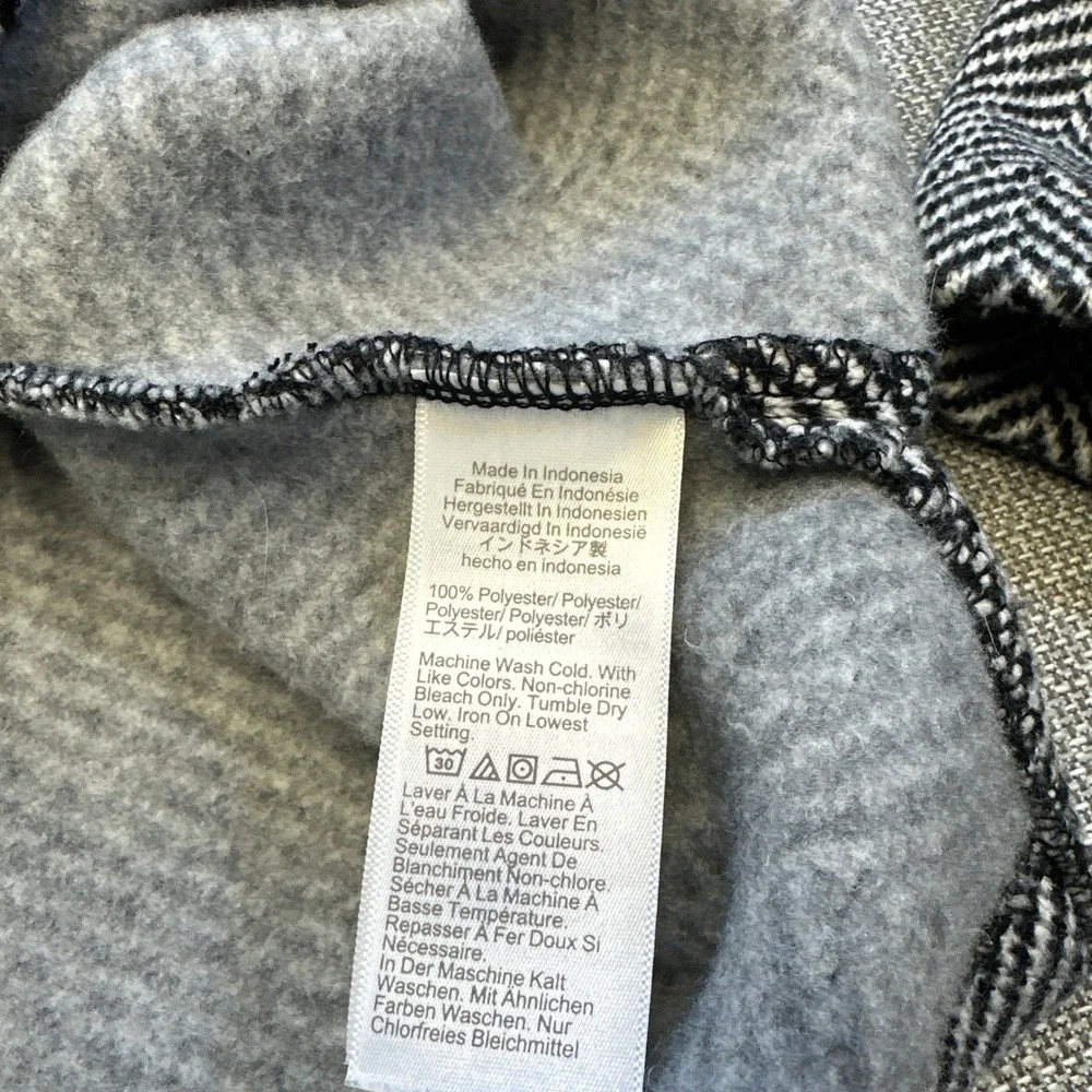 J.Crew‎ W Herringbone Sweater XS Grey Fleece Lined Cozy Pullover Aademia